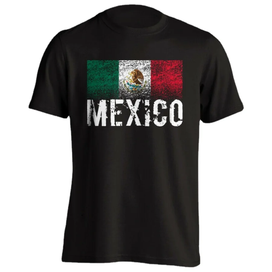 Distressed Mexico Flag Grunge Proud T-Shirt. Summer Cotton Short Sleeve O-Neck Mens T Shirt New S-3XL