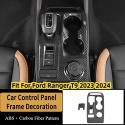 Fit For Ford Ranger T9 2023 2024 ABS Interior Console Control Panle Frame Gear Shift Box Panel Front Water Cup Holder Cover