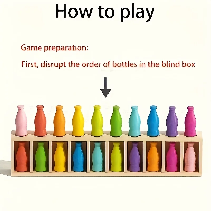 مجموعة تخمين مكونة من 21 زجاجة ممتعة - تتضمن 20 زجاجة ملونة وصندوق واحد، وتعزز مهارات التفكير المنطقي للبالغين، لعبة مطابقة الألوان #1