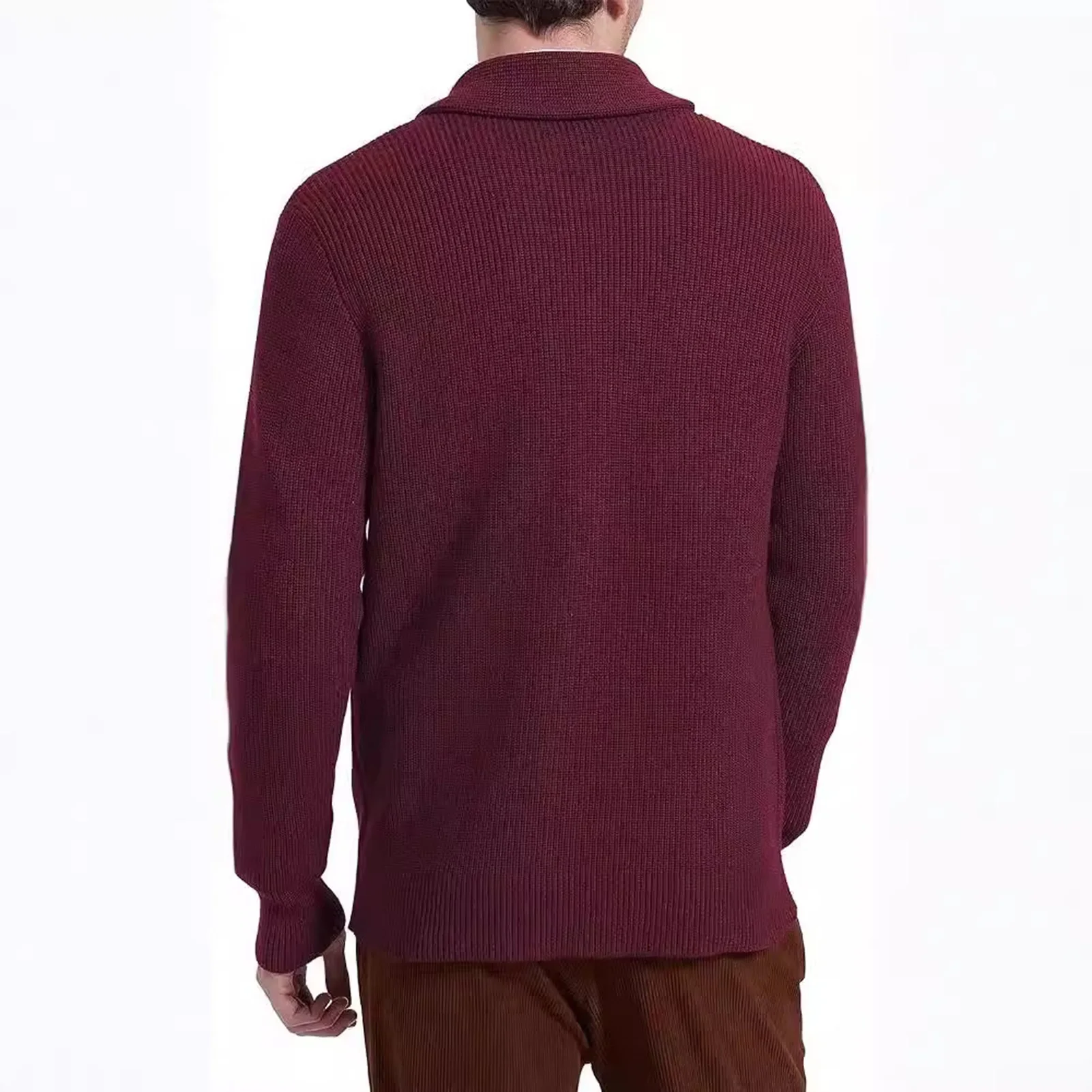 ผู้ชาย Wool Blend เสื้อกันหนาวผ้าคลุมไหล่เสื้อสเวตเตอร์ถักพร้อมกระเป๋าสําหรับงานปาร์ตี้ทํางานกีฬานุ่ม WARM