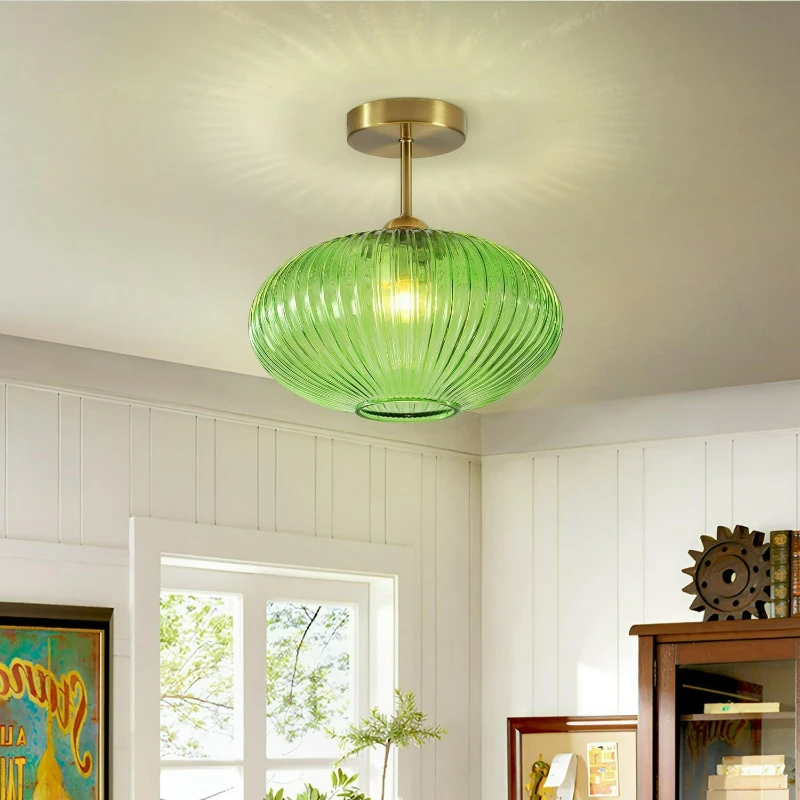 Simplicity Stripe Colorful Ceiling Light for Living Dining Room Bedroom Loft Modern Glass Ceiling Lamp Home Decoration LED Light