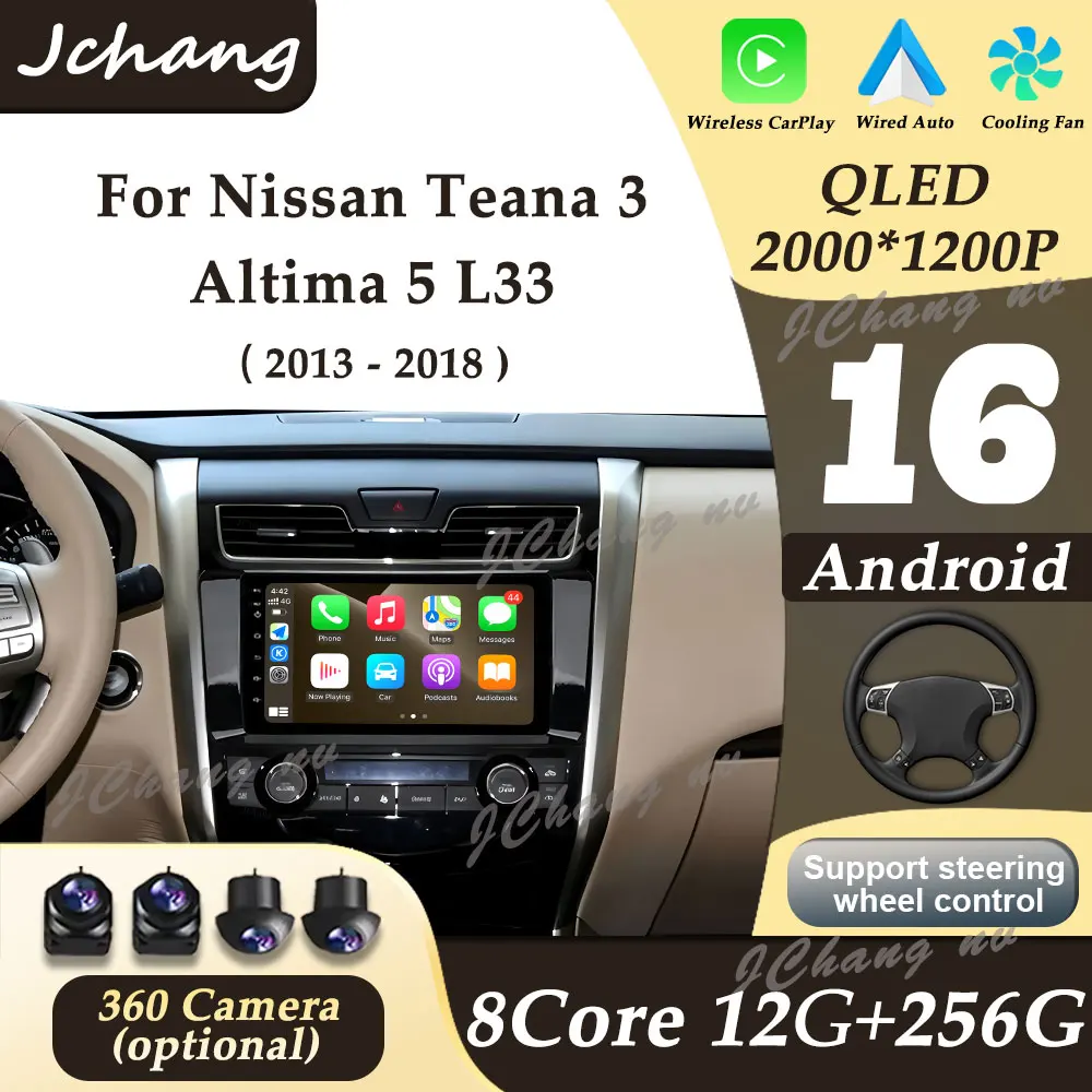 CarPlay Android 16 Auto Car Radio Split Screen GPS Navi for Nissan Teana 3 Altima 5 L33 2013-2018 DSP Video BT 4G Head Unit WIFI