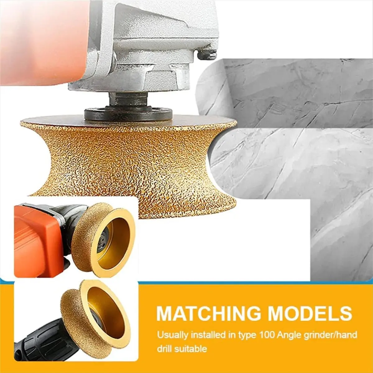 A75K Edge Diamond Grinding Wheel, 3 Inch Profile Hand Diamond Wheel, Round Dry Vacuum Brazed Diamond Grinding Wheel (15Mm)