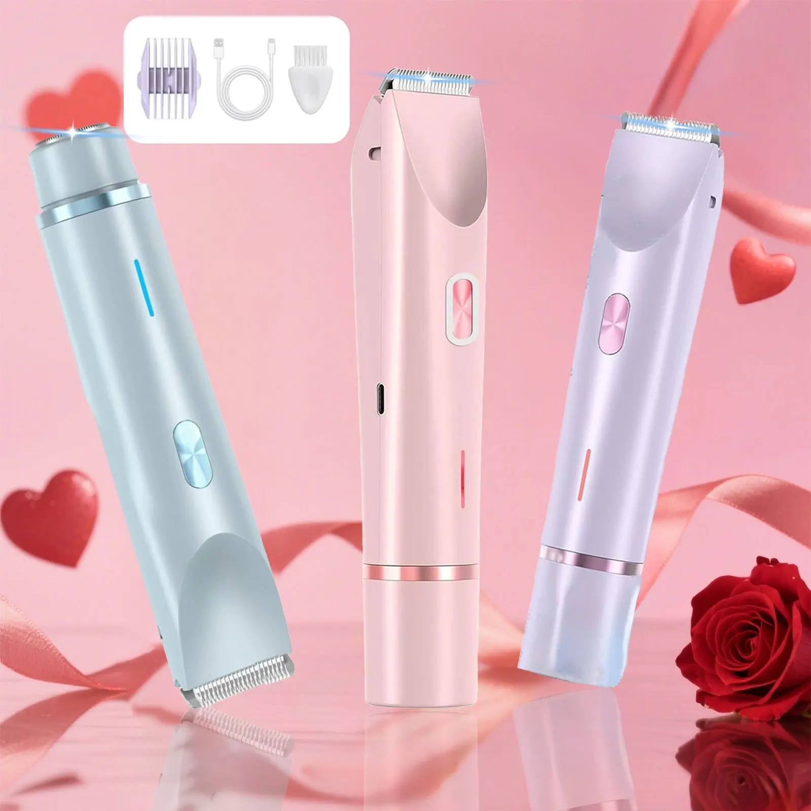 

2-in-1 dual-head electric epilator and shaver for underarms, legs and face hair removal