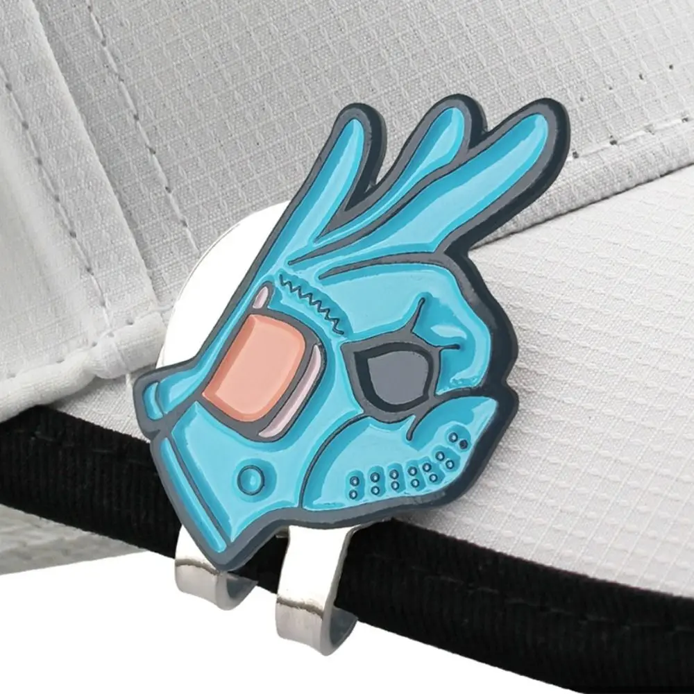 

OK Sign Golf Cap Clip Magnetic Cartoon Pattern Golf Ball Mark Easily Attach Ball Position Golf Hat Marker Jewelry Accessories
