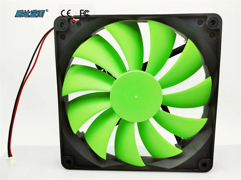 Imagem -04 - Pengda-silent Fan Leaf Verde Blueprint 13525 Rolamentos Hidráulicos 13.5cm Chassis 12v 0.26a Ventilador 135x135x25 mm