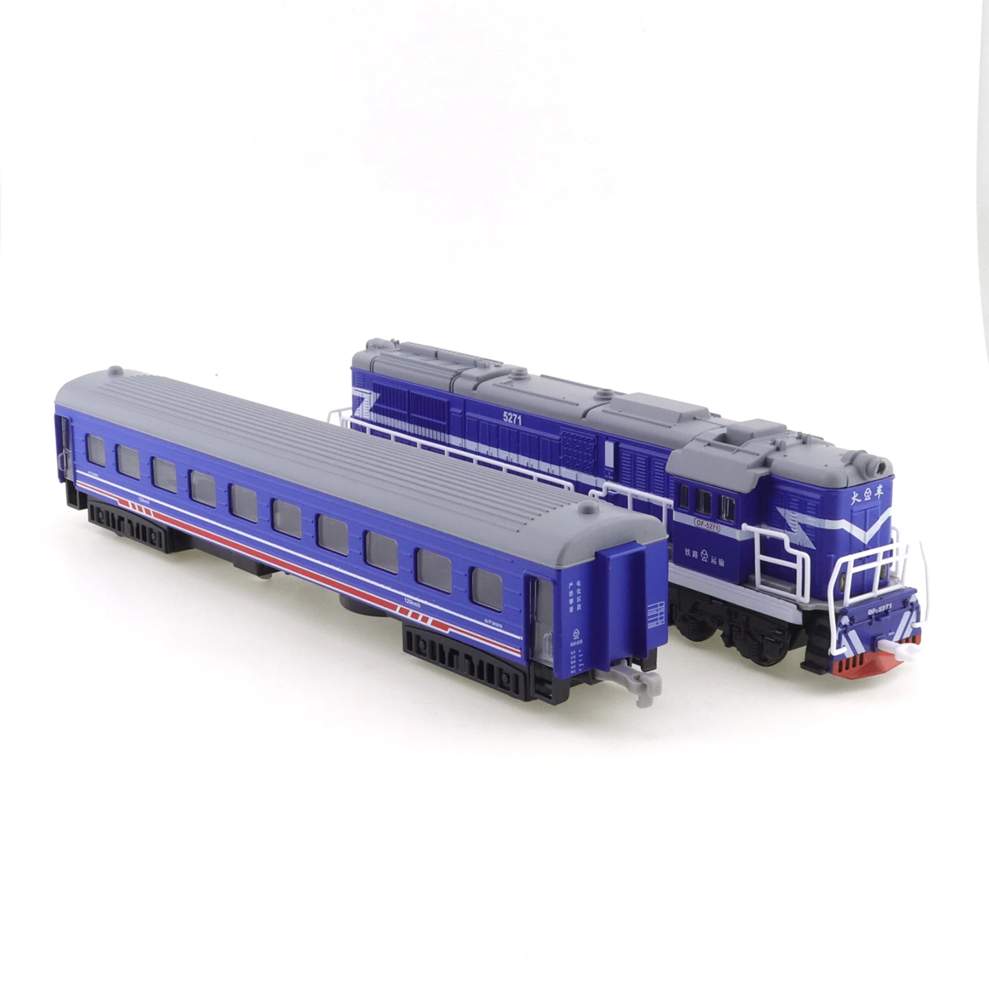 Kaiwei aleación Dongfeng cabeza de tren resorte sonido y luz modelo de coche de juguete apertura caja de motor de gas conjunto