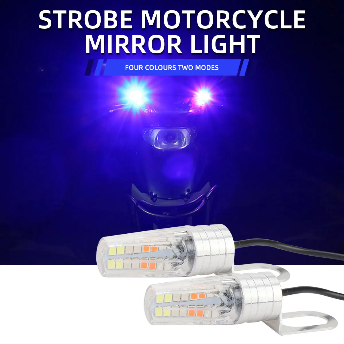 Universal 2Pcs LED Motorcycle Front Rear Turn Signal Light Indicators 4-color Modification Motorbike Mini License Plate Light