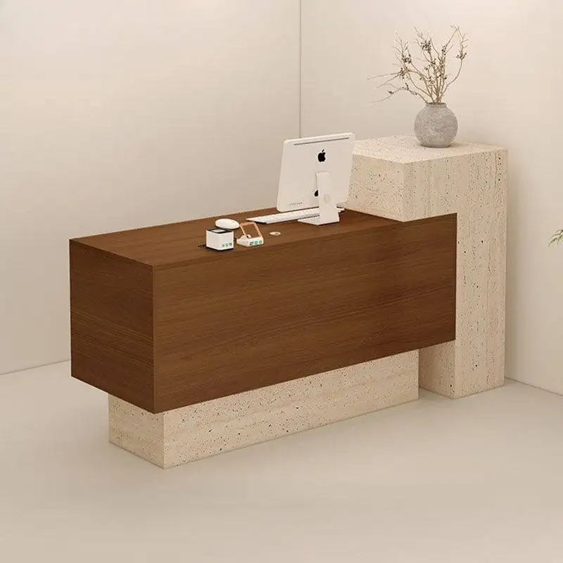 

Brown Hotels Small Reception Desks Clinic Luxury Modern Front Reception Desks Restaurant Design Biurko Do Recepcji Furniture