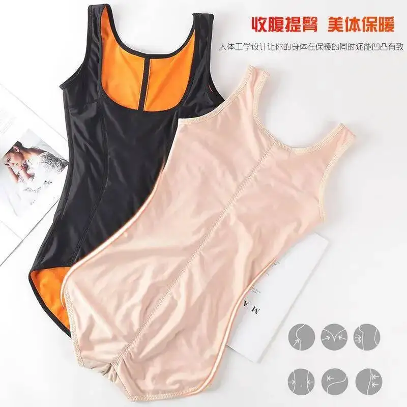 بدلة قطيفة سميكة لتشكيل الجسم للنساء ، التحكم في البطن ، رفع الأرداف ، الملابس الدافئة ، الشتاء