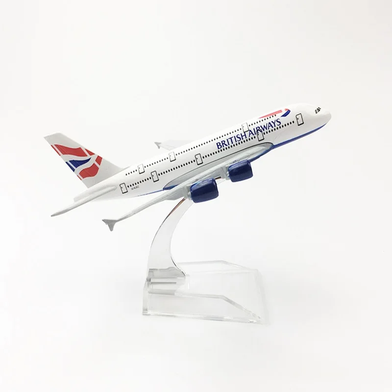 16cm A380 British Airways 1:400 Scale Die-Cast Alloy Metal Aircraft Model Toy Suitable for Collecting and Gifting