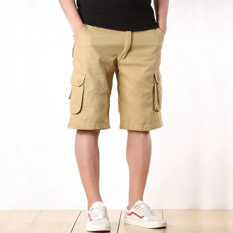 Sommer Herren Casual Shorts Mode einfarbig Reiß verschluss Multi-Pocket Work Shorts Militär kampf Fünf-Viertel-Hosen Strand Shorts