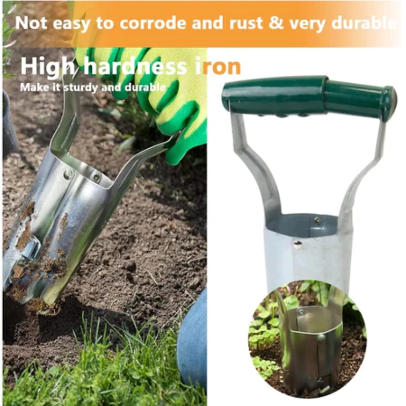 Stainless Steel Horticultural Wood Handle Hole Drilling Seeder Excavator Seedling Transplanting Flower Planting Seedling Planter