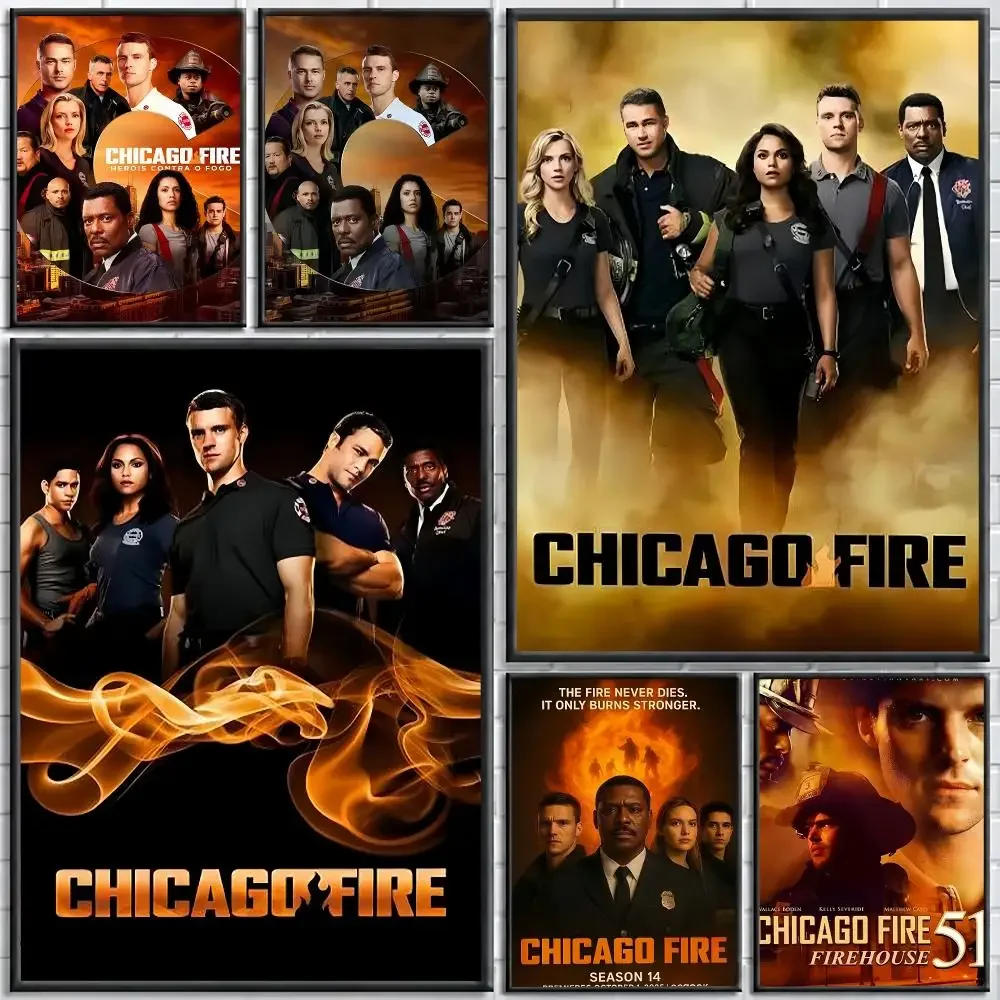 TV Series Chicago Fire Painting Calligraphy Stylish Canvas Poster Wall Art for Living Room Bedroom Cafe Office Decor Gift