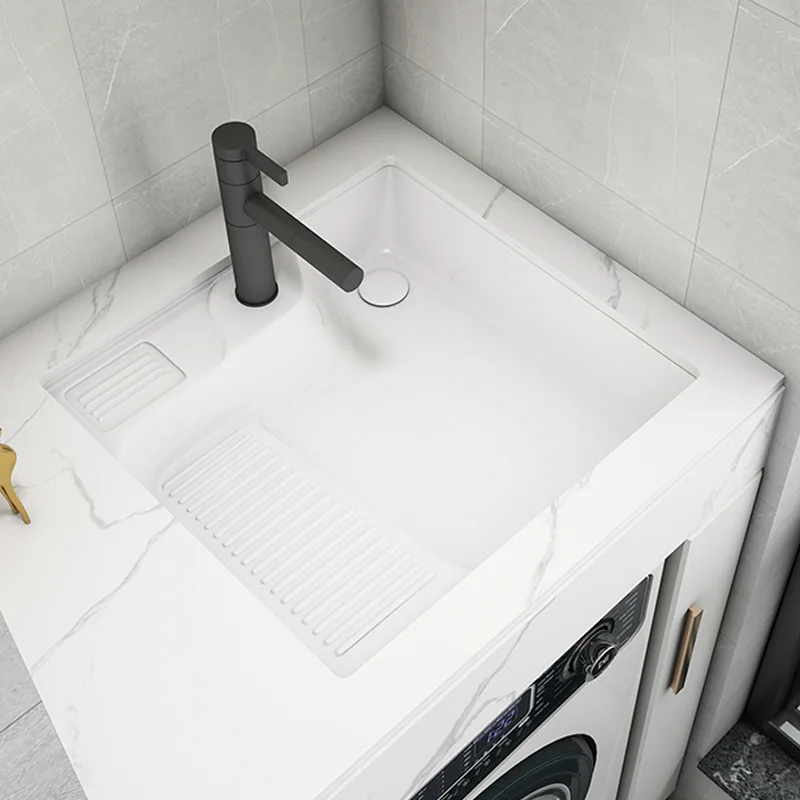 

Balcony small apartment ceramic under the counter basin laundry hand with rubbing board machine