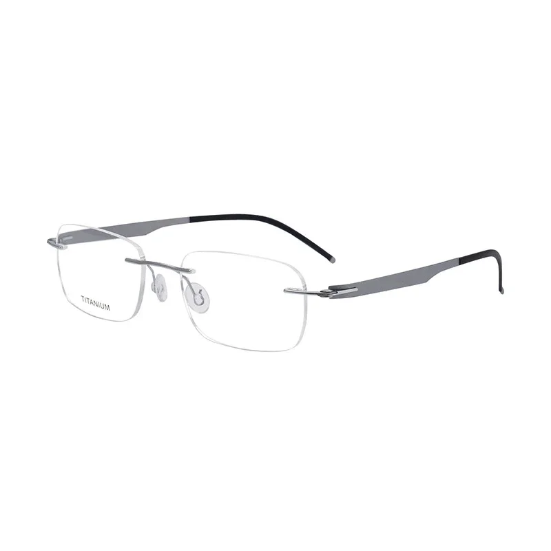 Pure Titanium Rimless Eyeglasses Men Women Optics Myopia Prescription Lenses Eyewear Design Glasses Frame