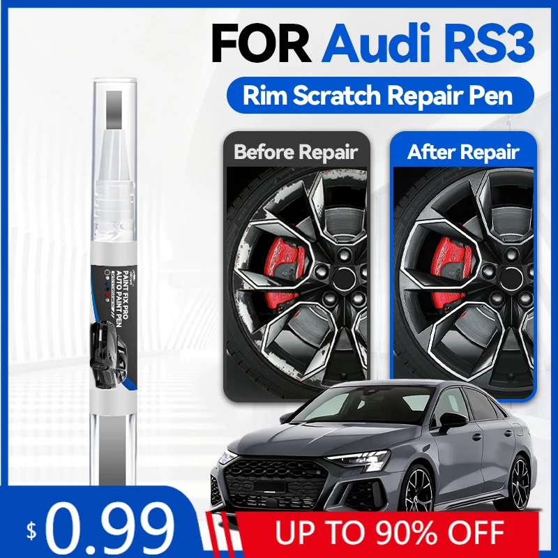 

Карандаш для подкраски колесных дисков, ручка для ремонта автомобильной краски, аксессуары для ремонта царапин на краске AUDI RS3 2011-2025, черный LY9T, белый LY9L