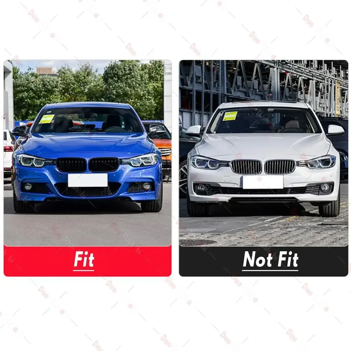 F30 Front Bumper Spoiler Lip Body Kit Side Splitter Aprons Guard for BMW F30 3 Series M Sport 2012-2018 Front Bumper Chin Lips