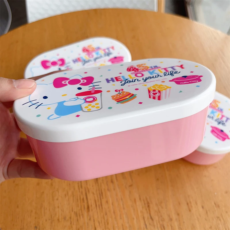 Hello Kitty Y2K Scatola di immagazzinaggio Sanrio Kawaii Anime Stampa Lunch Box Ragazza Cuore Dolce e carino Latte in polvere Divisore Scatola Desktop Regalo per bambini