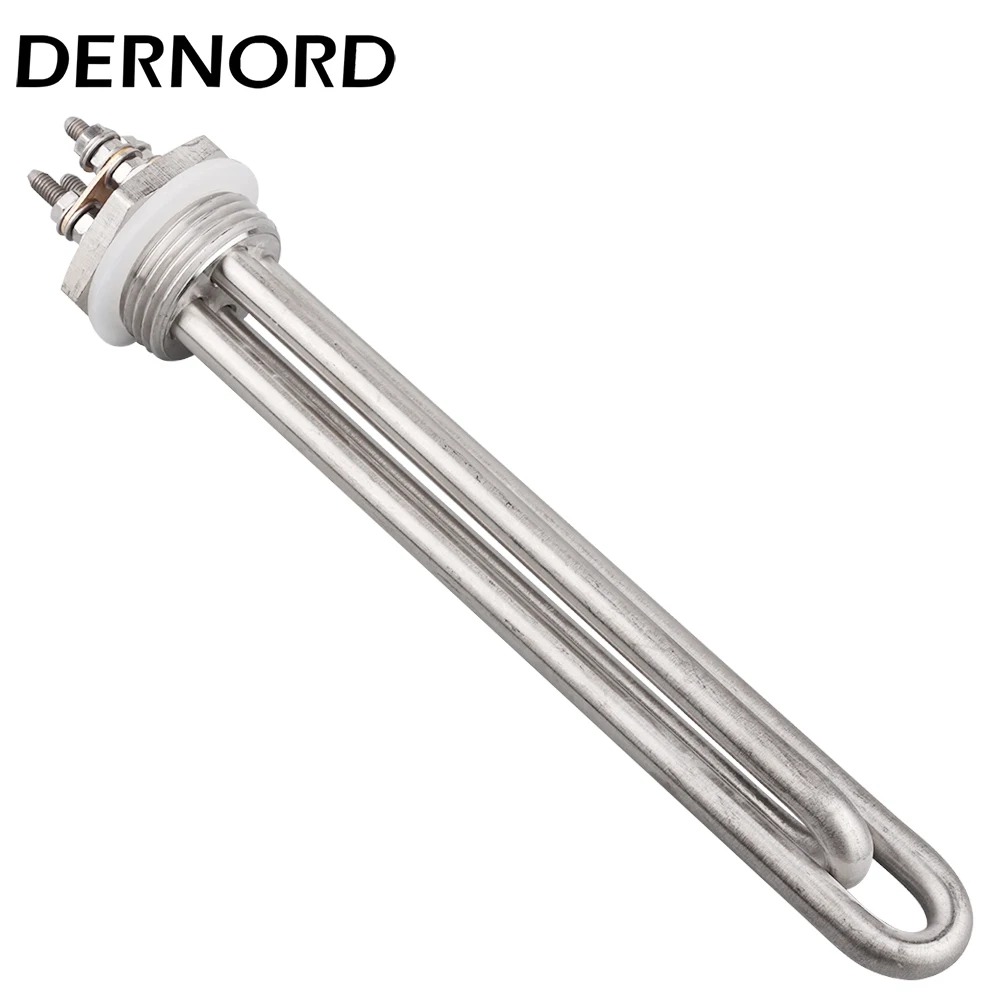 DERNORD 12 فولت 24 فولت 36 فولت 48 فولت سخان غمر المياه 1 بوصة NPT موضوع أنبوب التدفئة الكهربائية 304SUS