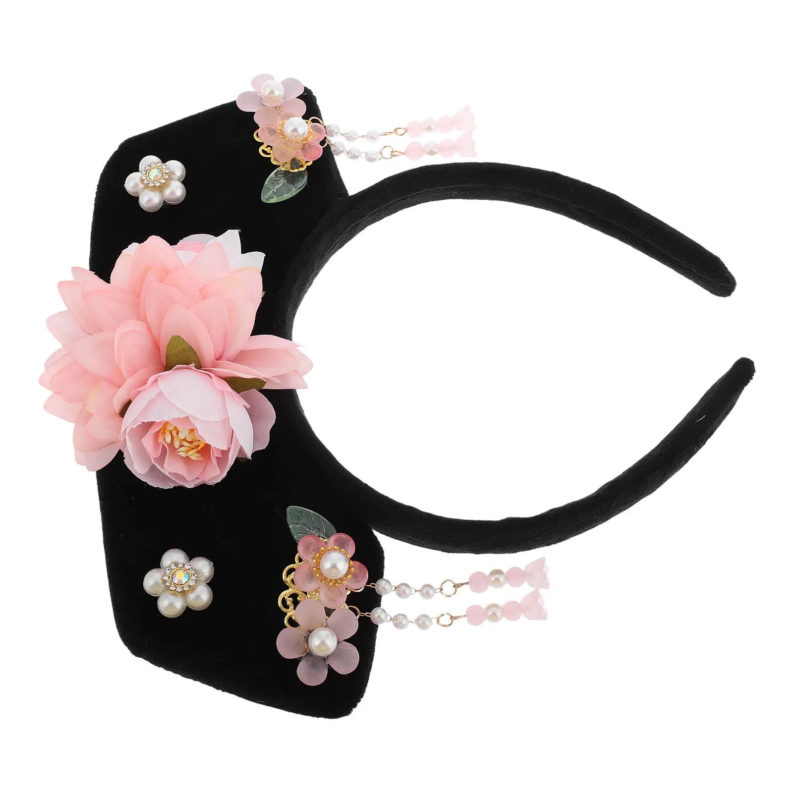 

Princess Style Hanfu Hairband Traditional Chinese Hair Hoop Vintage Qing Dynasty Headpiece for Festival Wedding Party