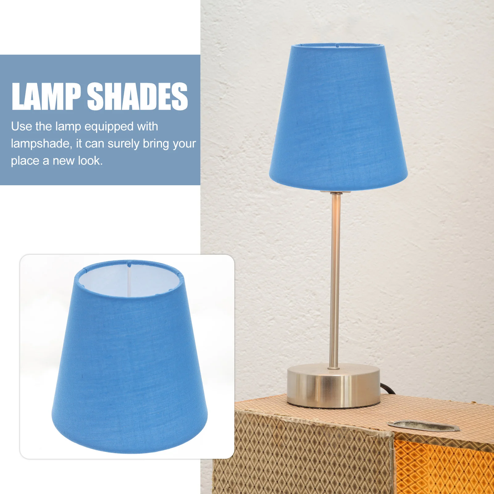 

Синий тканевый абажур для подвесного светильника, простой и устойчивый, легко устанавливается, мягкий свет, защищающий глаза