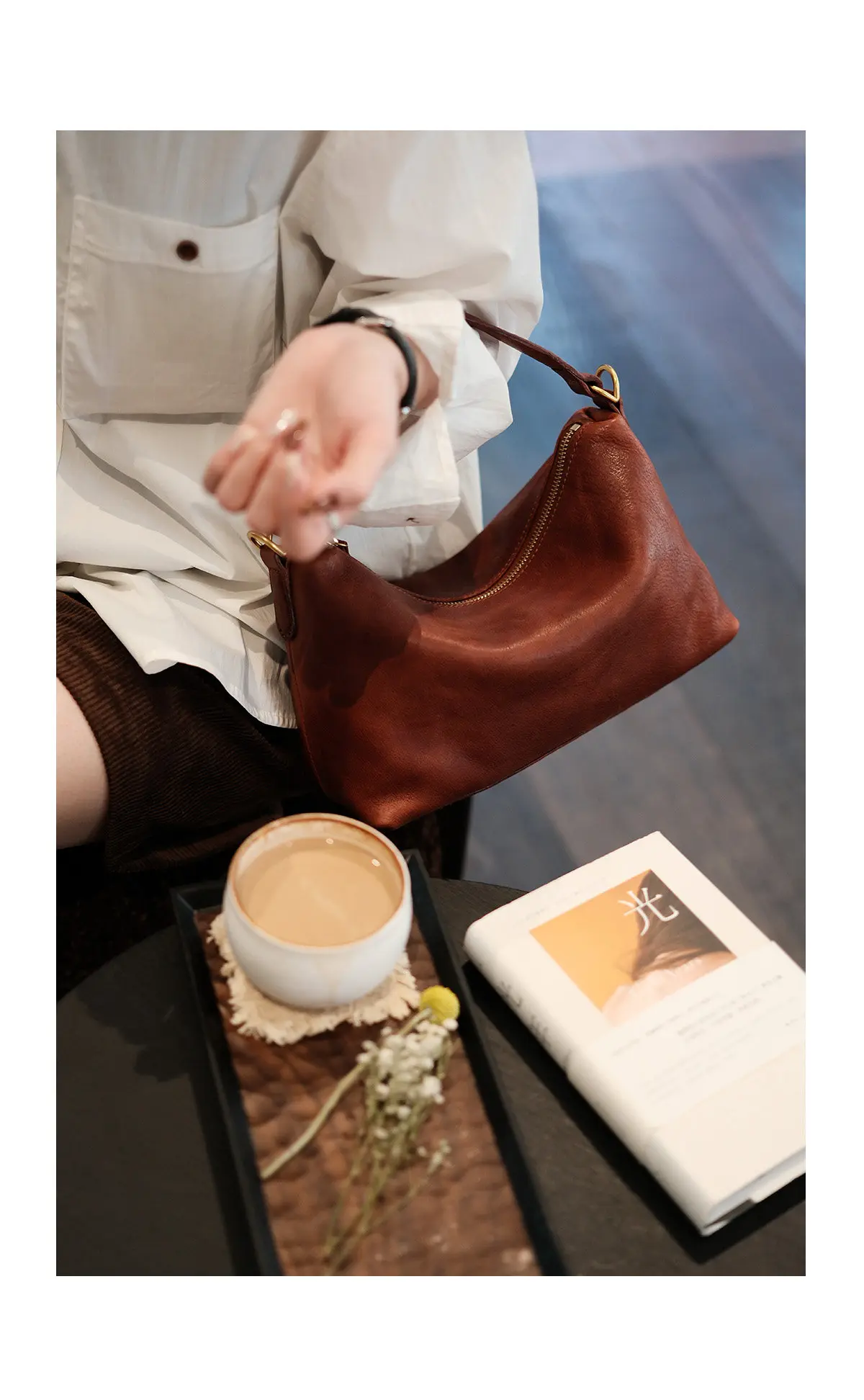 PNDME Wochenend- und Alltags-Partyhandtasche, handgefertigt, aus pflanzlich gegerbtem Rindsleder, Damenhandtasche, modisch, lässig, luxuriös, aus echtem Leder, Umhängetasche. – Detail 7