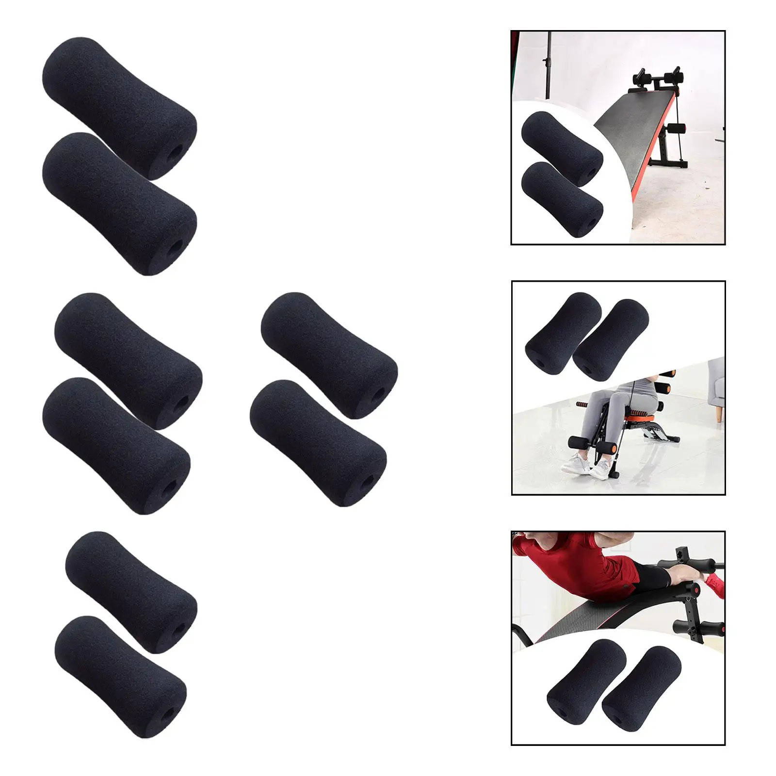 2x rodillos de espuma para pies, cubierta de tubo para Fitness, equipo de gimnasio en casa, máquina de ejercicio, entrenamiento de fuerza, extensión de piernas