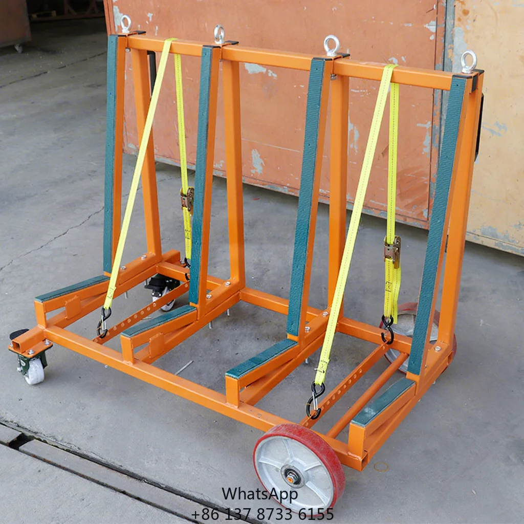 

Professional Manufacturer One Stop-A Frame Series Four-Wheel Single Sided Metal Granite Transport A-Frame Carts