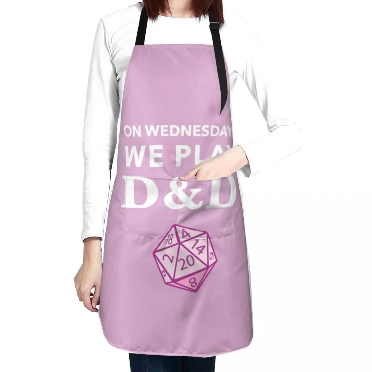 On Wednesdays We Play D&D - Pink Apron Home And Kitchen cooks clothes Cute Kitchen Accessories Apron