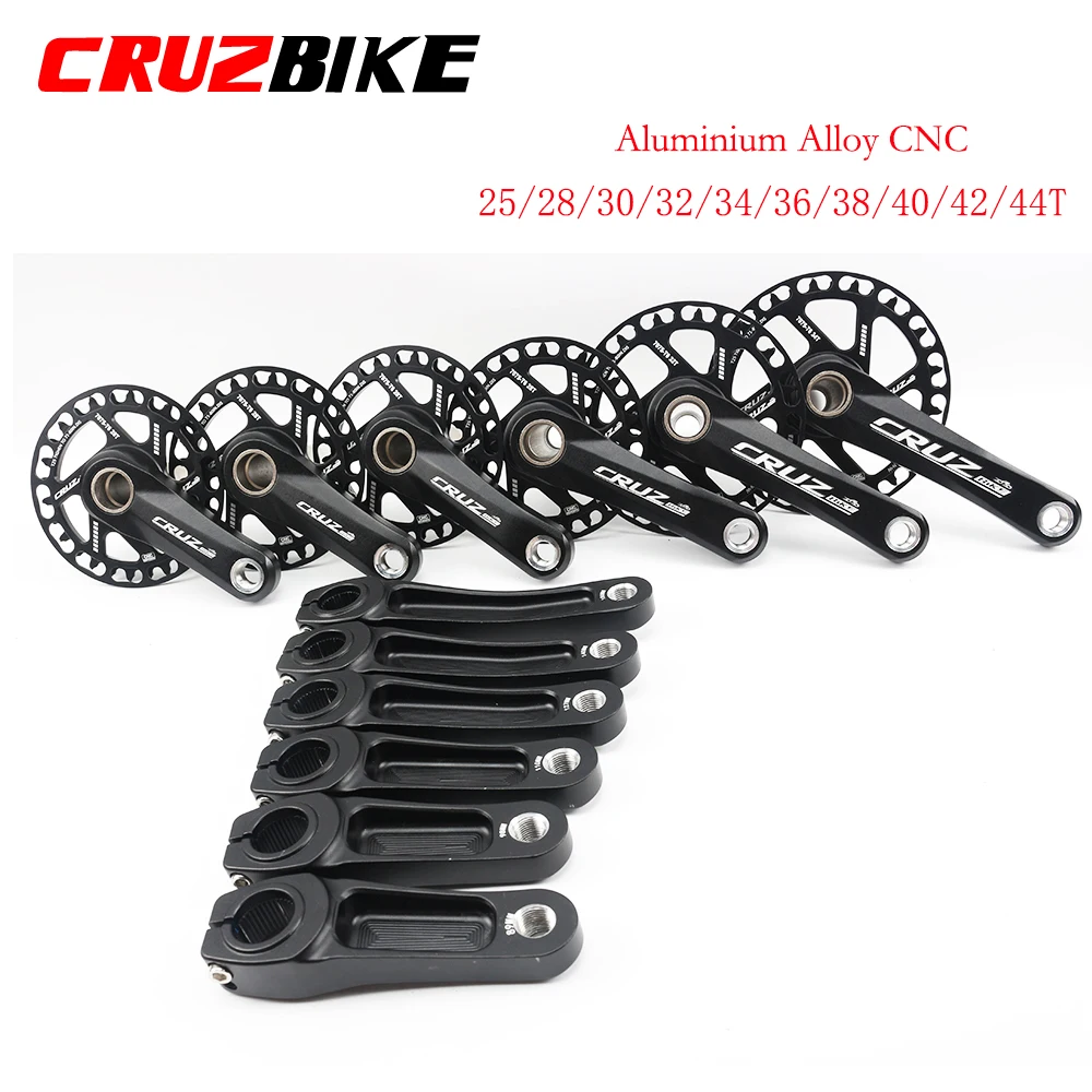 CRUZbike Kids Bicycle Cranksets 89/98/110/127/140/150mm Alloy Aluminum MTB Child Bike Crank 25/28/30/32/34/36/38/40T Chainwheel