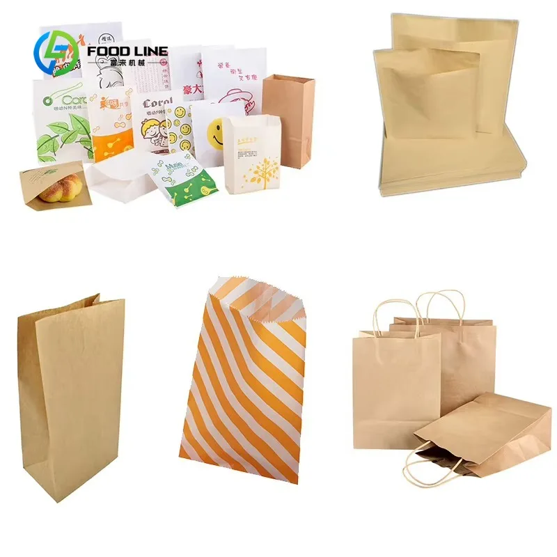Customized Automatic High Speed V Sharp Square Bottom Food Craft Paper Bag Production Line Machine Making Paper Bags