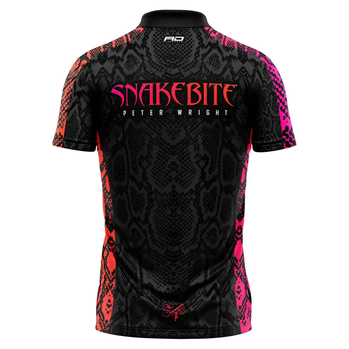 Peter Wright Snakebite Darts Shirt 2025 Red Dragon Red Pink Snake Skin Pattern Quick-Dry Sportswear