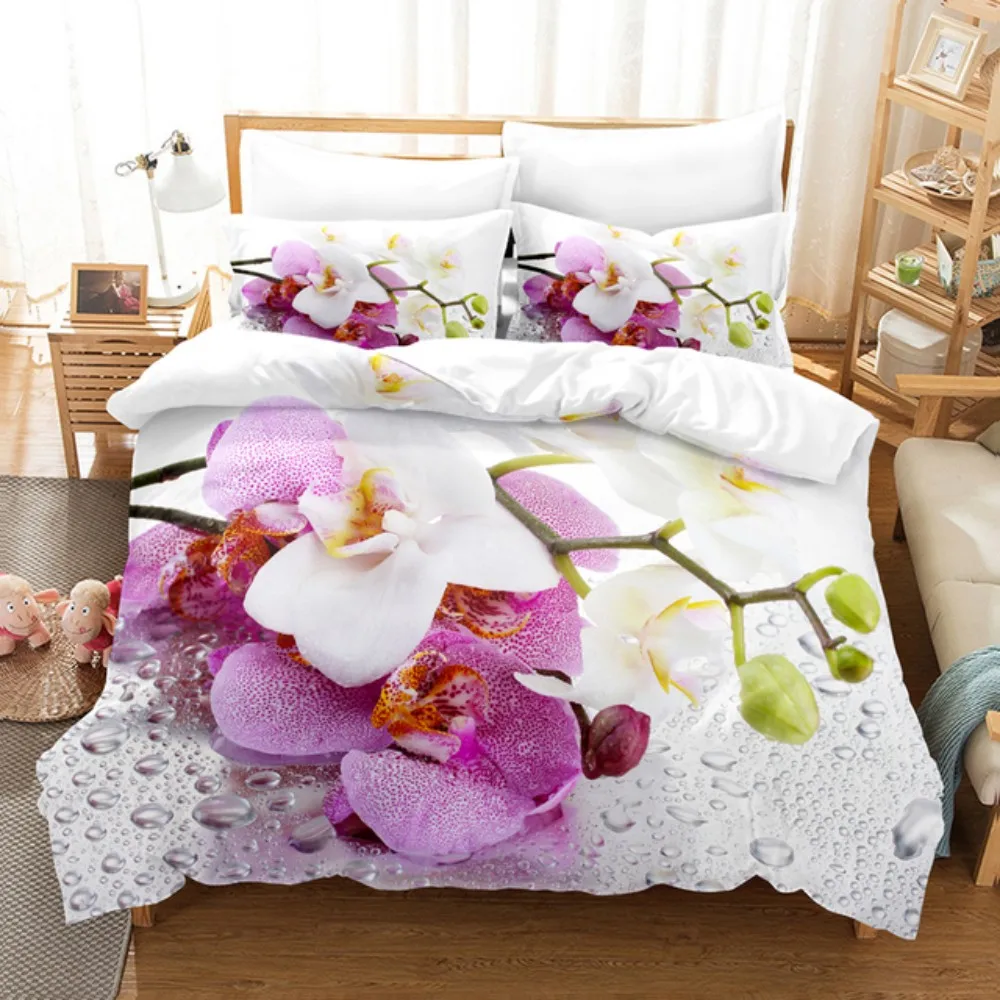 Beauty Flower Bedding Set Single Twin Full Queen King Size Rose Sunflower Bed Set Children's Kid Bedroom Duvetcover Sets 3D 009