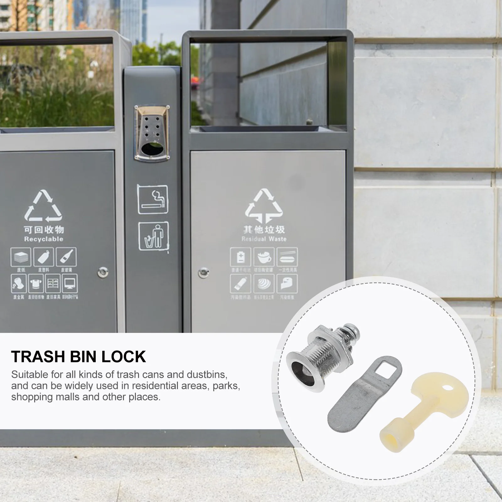 

Trash Can Lock Hydrant Wrench Dust Bin Key Tool Garden Garbage Multi Functional Electrical Panel Buckles Cabinet Outdoor Cans