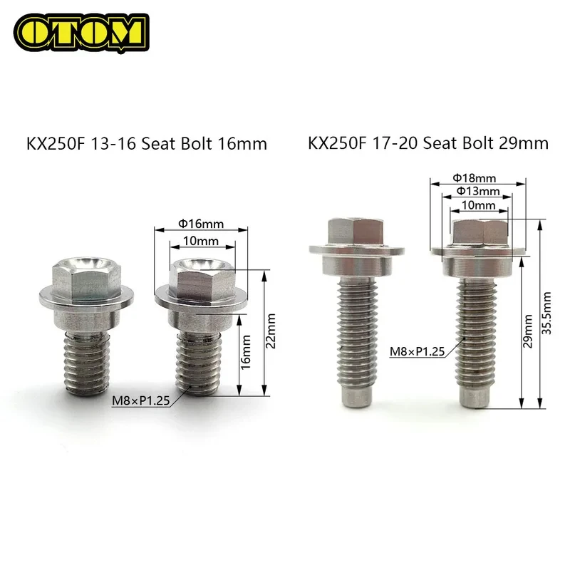 For KAWASAKI Motorcycle Seat Mounting Bolt Side Cover M8xP1.25 Nut Screw Accessories KX250F KX450F KX125 KX250 KLX250R KLX450R