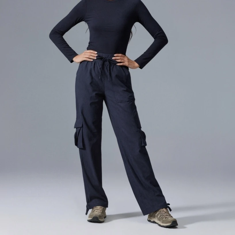 

Женские спортивные легкие рабочие брюки с прямыми штанинами и завязками на ногах, быстросохнущие быстросохнущие спортивные штаны для фитнеса, бега, йоги