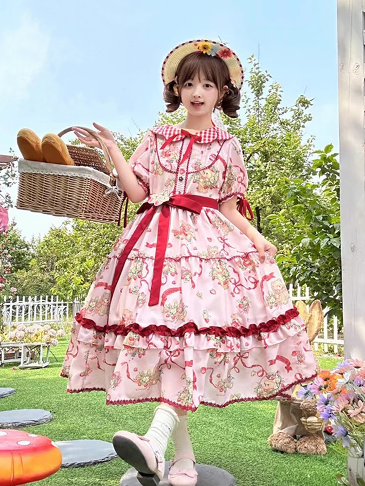 

Юбка А-силуэта больших размеров с цветочным принтом, утягивающая, с завышенной талией, в стиле Лолита, из полиэстера, повседневная одежда