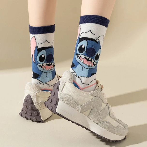 

Disney Stitch Socks Fashion Men's Anime Funny Socks Hip Hop Personality Anime Socks Cartoon Fashion Skarpety High Quality Sewing