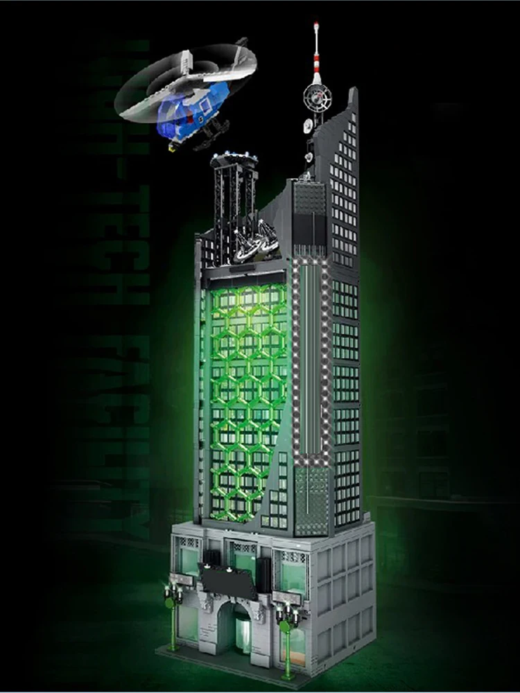6375PCS Spider Films Oscorp Bouwsteen Stad Uitzicht Klassieke Ligting Architectuur Modulaire Assemblagemodel Kit Creatief Speelgoedcadeau - afbeelding 2