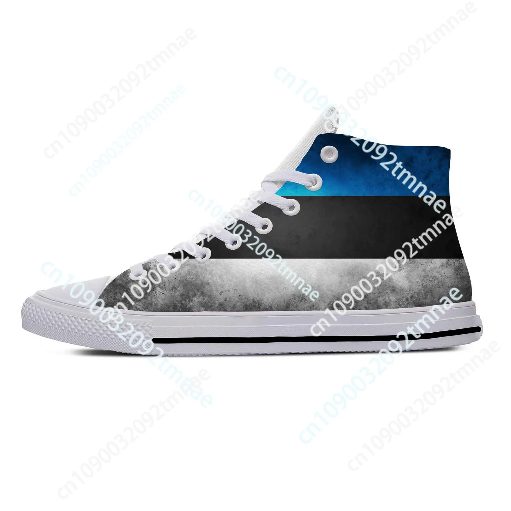 Hot Estonia Estonian Flag Patriotic Pride Fashion Casual Cloth Shoes High Top Lightweight Breathable Custom Men Women Sneakers