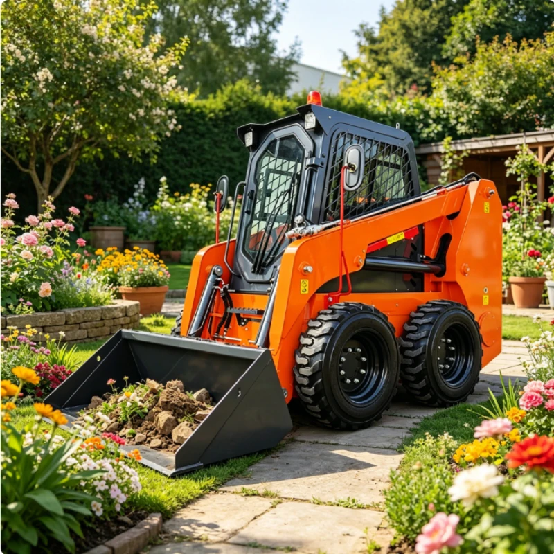 Mini Skid Steer Loader with Zero Turn Radius for Narrow Space Construction Garden Shovel In Stock Factory Direct Sale