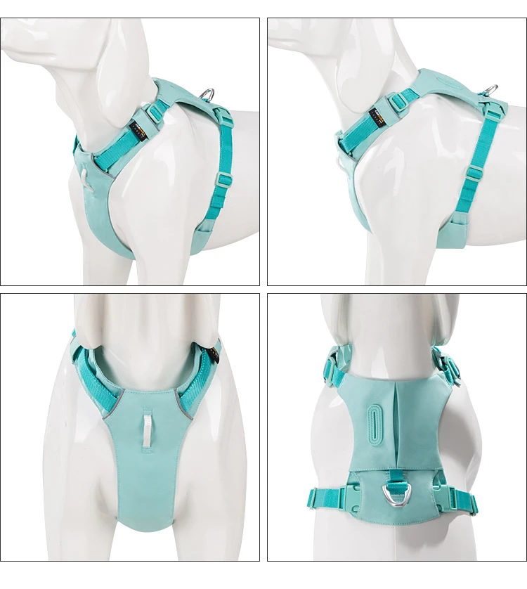 SMALL COMBINATION Pet Harness Nylon Webbing with 3M Reflection Adjutable Aluminum Alloy for Big Medium Small Dog XZH-H23004-1