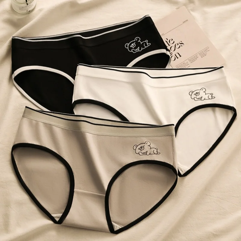 3 uds. de ropa interior de algodón suave, lencería deportiva para mujer, bragas de talle medio, calzones cómodos, ropa interior sexy.