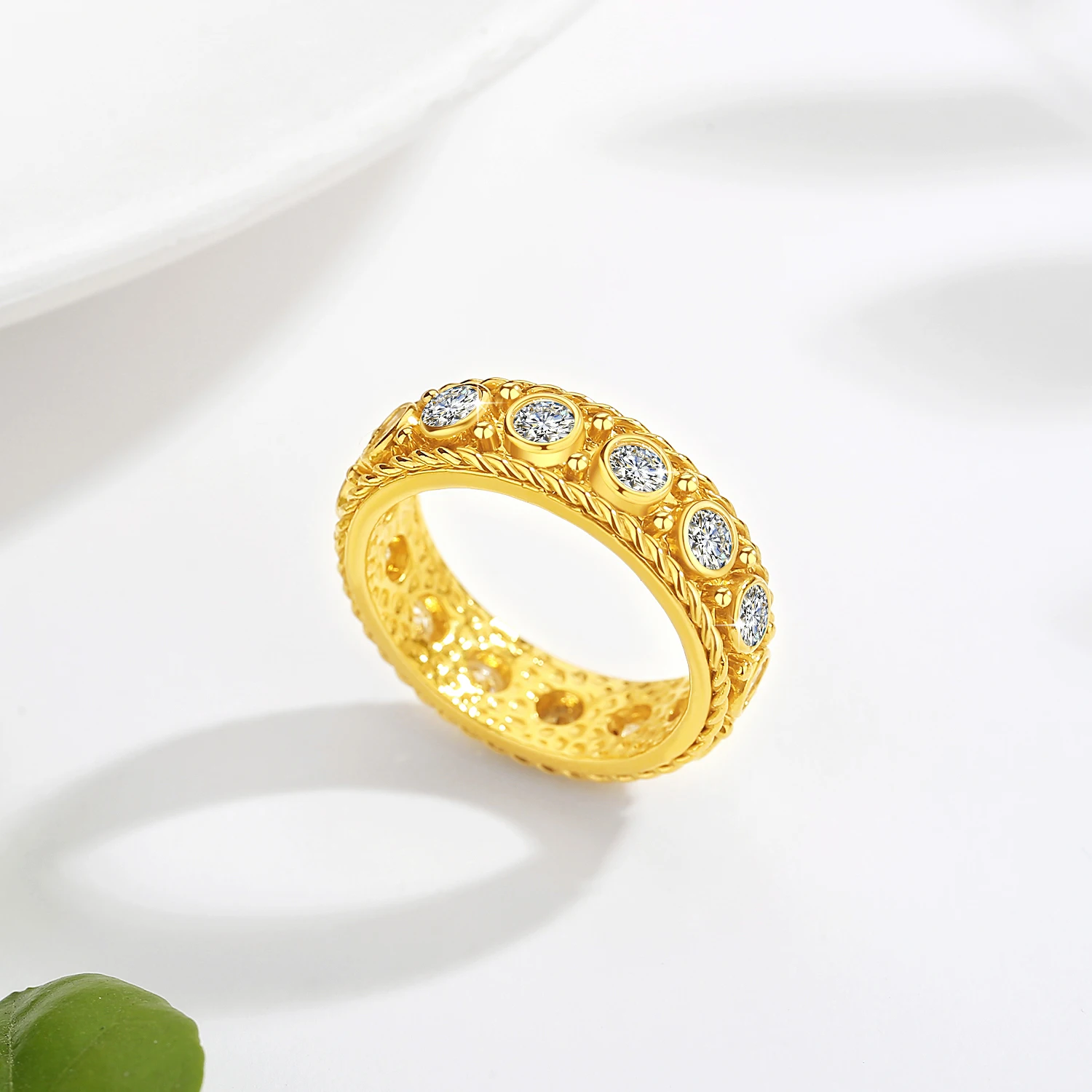 

Sparkling 3mm 0.1ct Full Moissanite Diamond Ring for Women Men Unisex Real 14K Gold Au585 for Anniversary Party Free Shipping