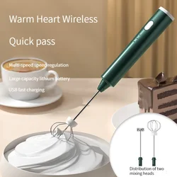 1 PC USB Rechargeable Handheld Egg Beater 3 Speeds Electric Milk Frother Foam Maker Mixer Coffee Drink Frothing Wand Foamer