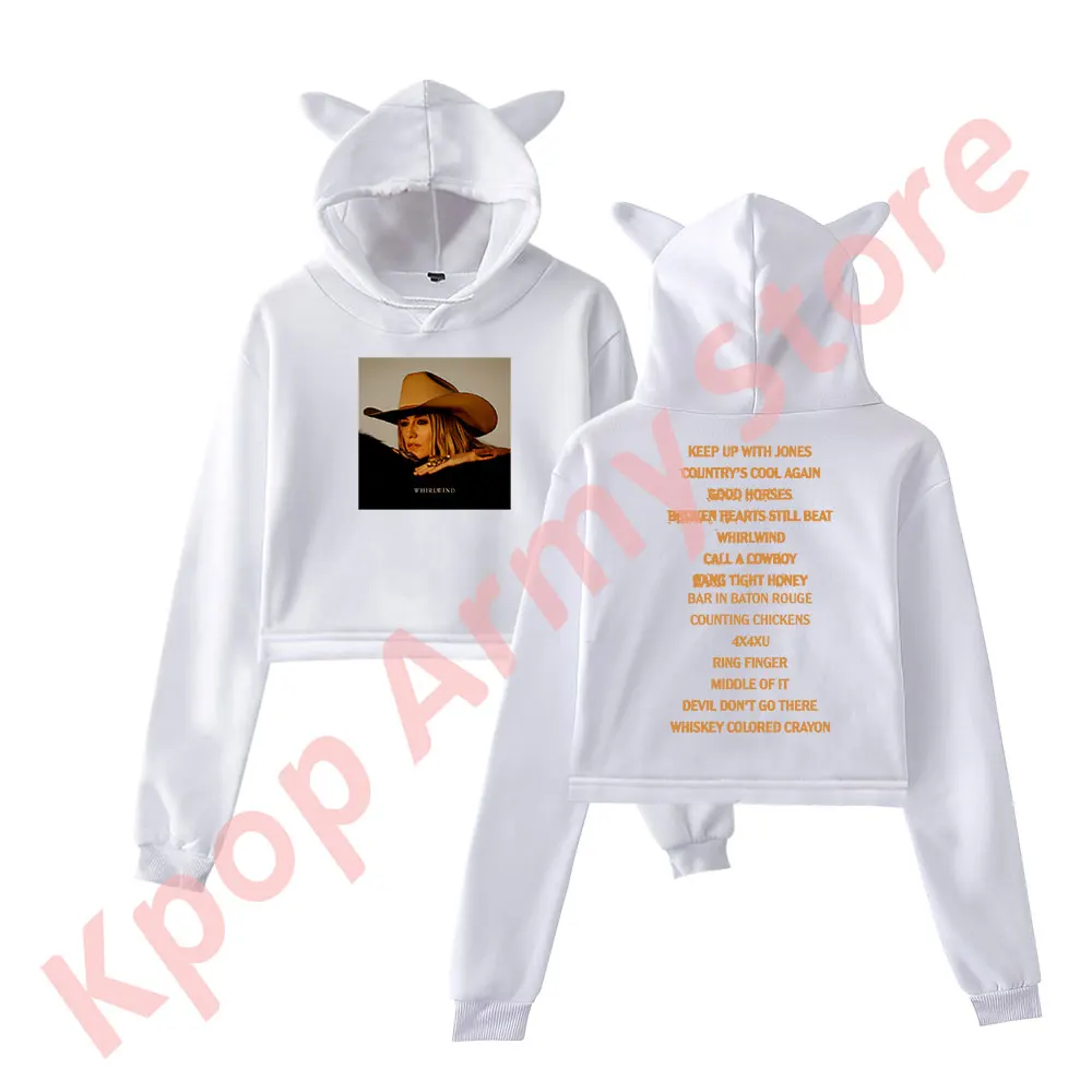 Lainey Wilson Whirlwind Tracklist Merch Pullover Female Cat Ears Hoodie Long Sleeve Top Women's Clothes