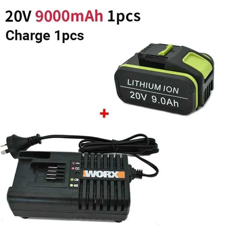 NIEUWE 20V9000mAh Lithium Oplaadbare Vervangende Batterij voor Worx Elektrisch Gereedschap WA3551 WA3553 WX390 WX176 WX178 WX386 WX678 + Lader