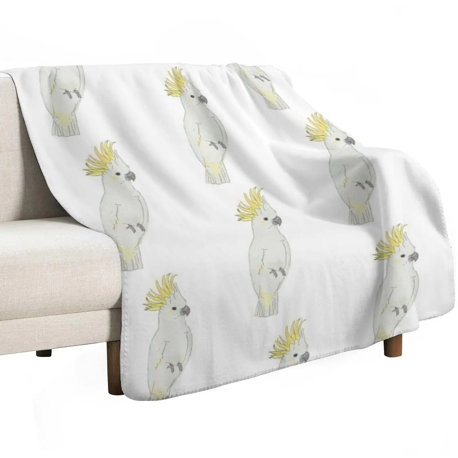 Laussane the cockatoo Throw Blanket Nap Sofa Furry Winter beds Luxury Sofa Quilt Blankets
