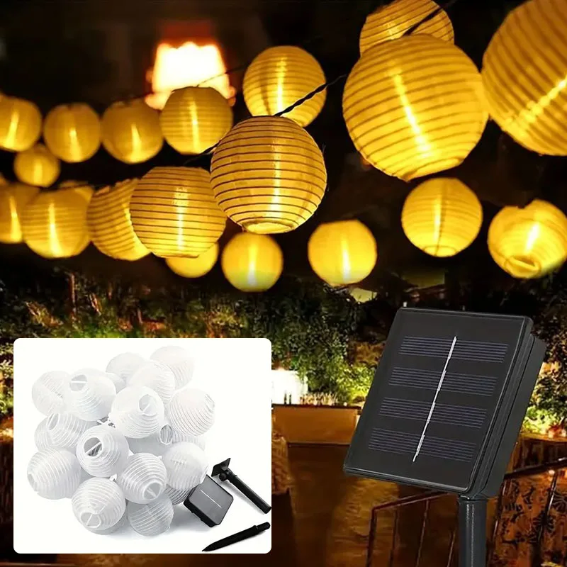 LED Solar Light Waterproof Lantern Fairy Lights Solar Power Lamp For Outdoor Garland Patio Garden Christmas Light Decor